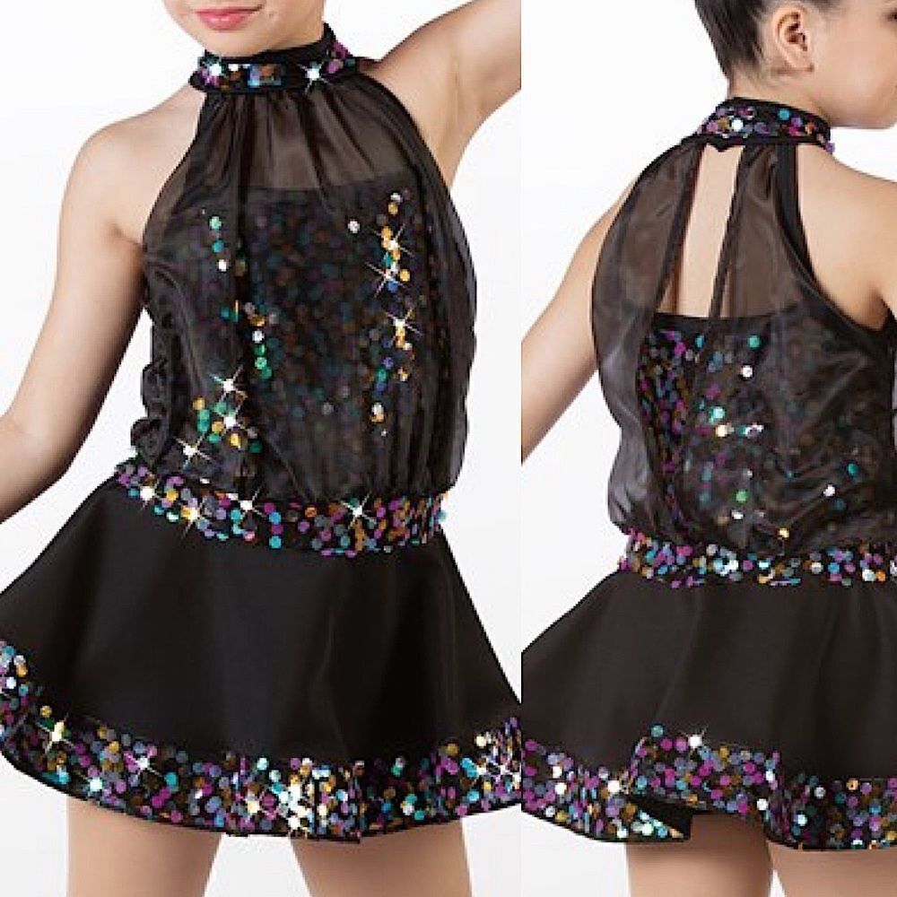 Weissman Dance costume black sequin tutu Amazing Gertrude 13786 Child MC
